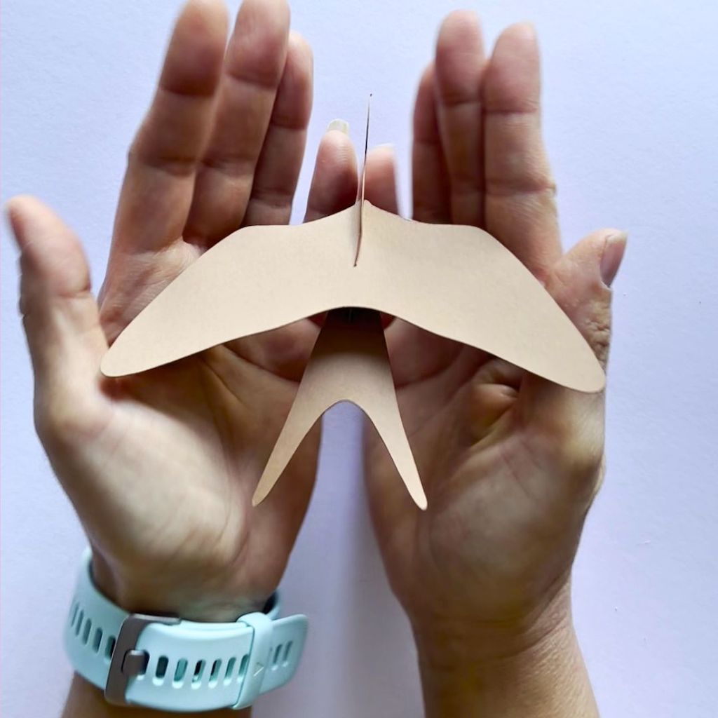 Etape 1 du tuto pour réaliser un oiseau en papier 3D