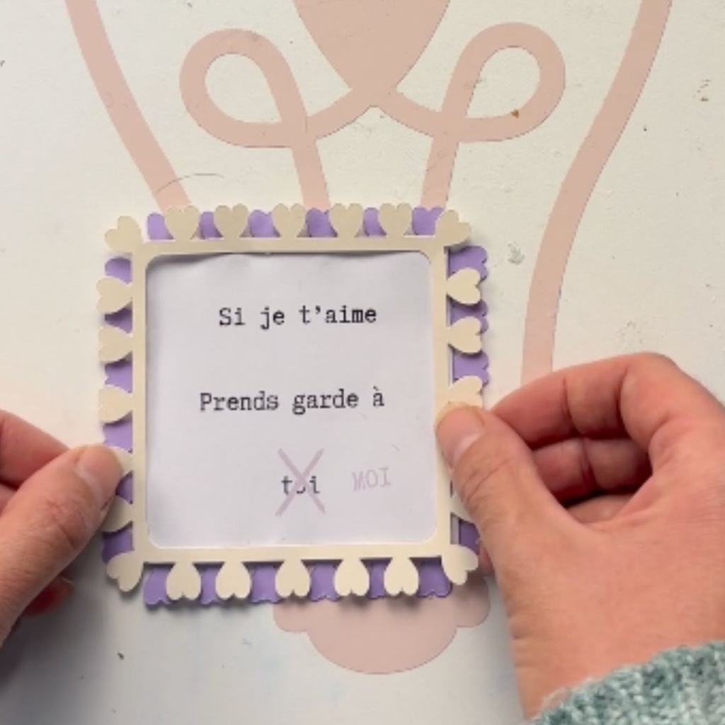 Etape 2 du tuto pour réaliser un cadre DIY pour la saint-Valentin