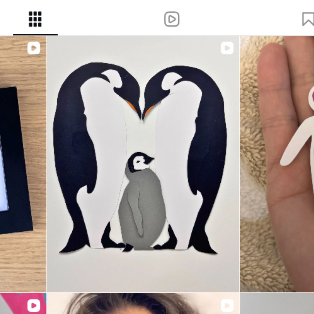 Accès vidéo tuto des manchots en papier découpé