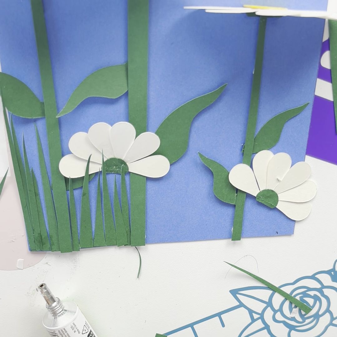 Etape 5 du tuto pour réaliser un paysage de fleurs