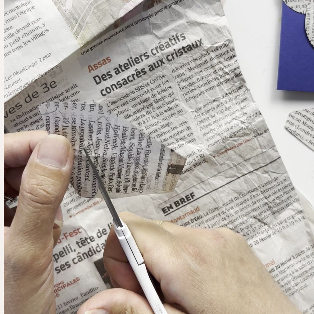 Etape 6 du tuto pour réaliser une carte avec une fleur en journal
