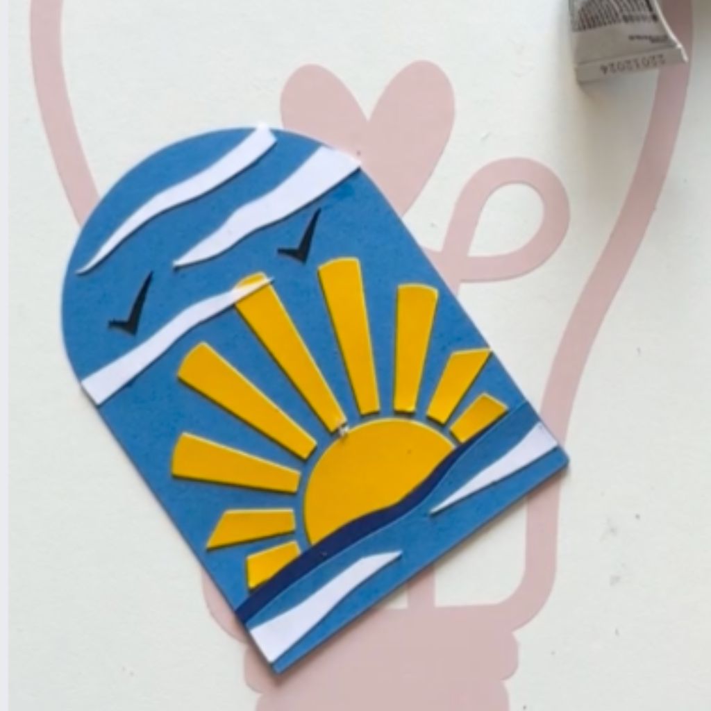 Etape 5 du tuto pour réaliser un sunset en papier dans son cadre