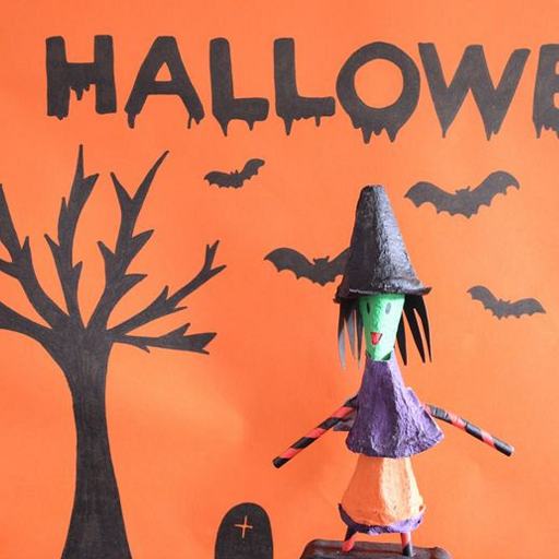 Statuette en forme de sorcière à créer avec les enfants pour Halloween
