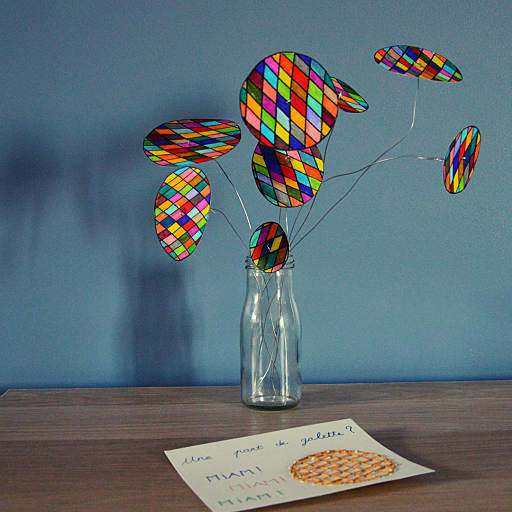 Bouquet de galettes multicolores pour un DIY épiphanie original