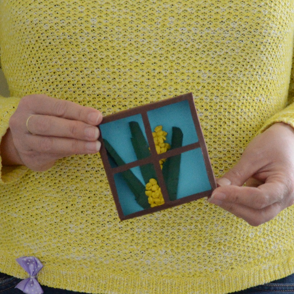 Activité créative pour enfant pour l'hiver : du mimosa en fleurs