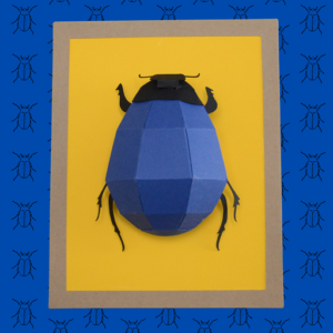 Kit créatif pour les enfants pour créer une décoration originale : un scarabée dans un cadre en papier