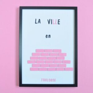 Affiche murale en papier sur Toulouse, la Ville Rose