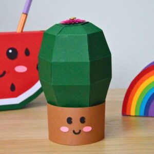 Kit créatif kawaii pour créer un cactus en papier dans son pot