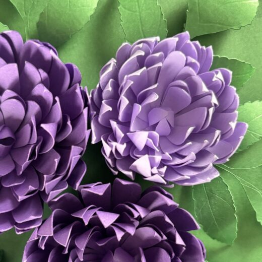 Kit paper art cadre fleuri composé de dahlias en 3D